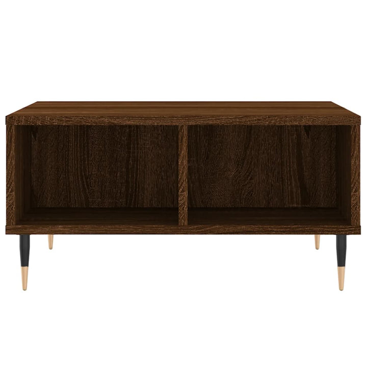 sofabord 60x60x30 cm konstrueret træ brun egetræsfarve