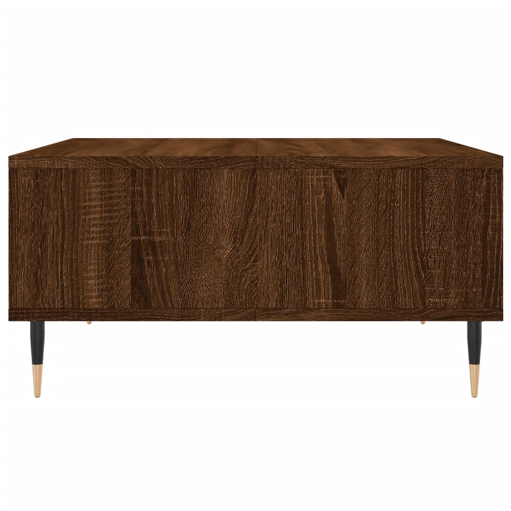 sofabord 60x60x30 cm konstrueret træ brun egetræsfarve