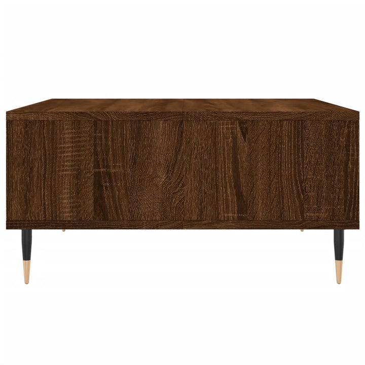 sofabord 60x60x30 cm konstrueret træ brun egetræsfarve