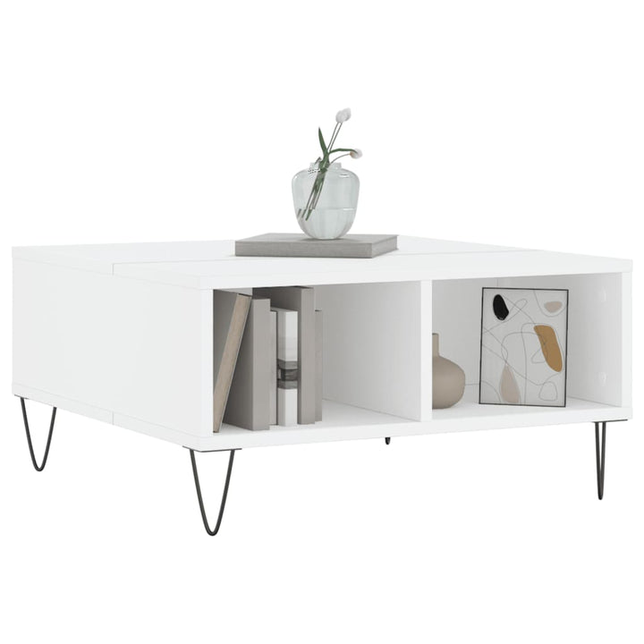 sofabord 60x60x30 cm konstrueret træ hvid