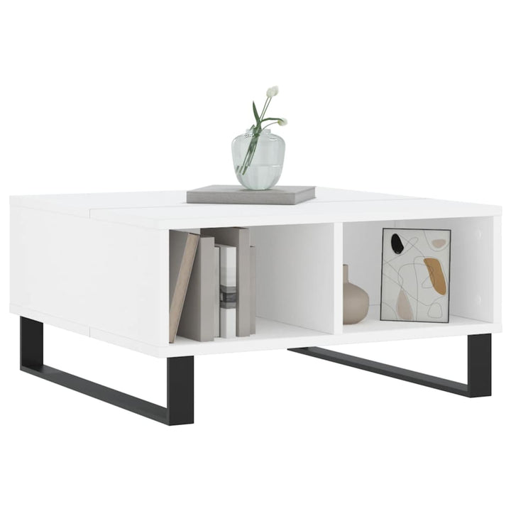 sofabord 60x60x30 cm konstrueret træ hvid