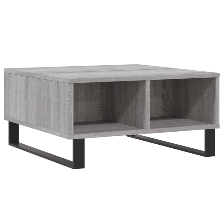 sofabord 60x60x30 cm konstrueret træ grå sonoma-eg
