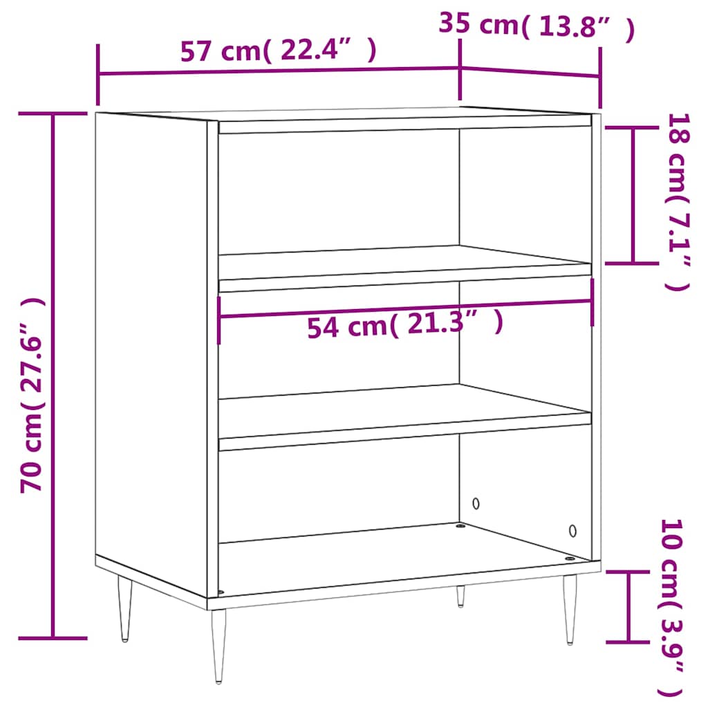skænk 57x35x70 cm konstrueret træ betongrå