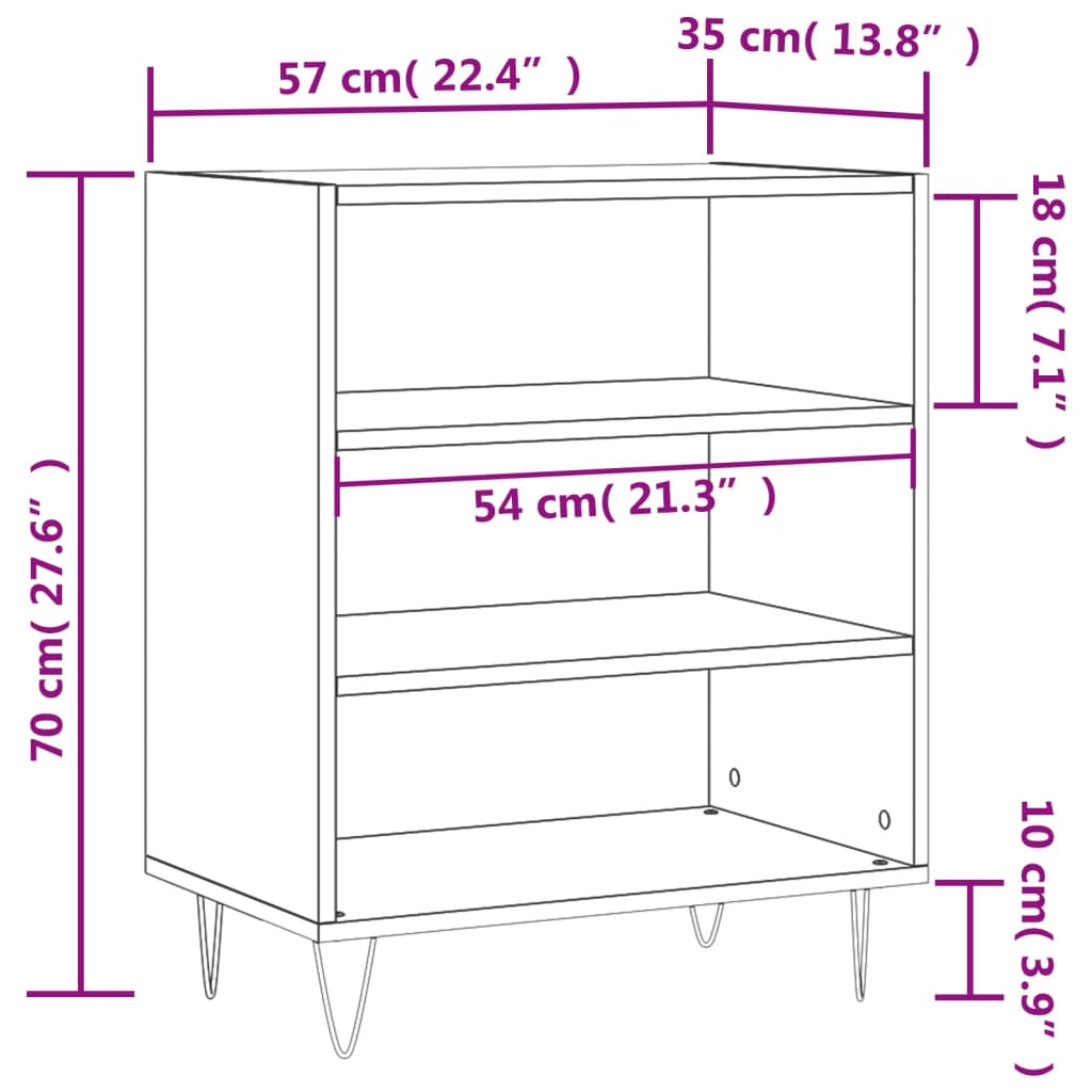 skænk 57x35x70 cm konstrueret træ betongrå