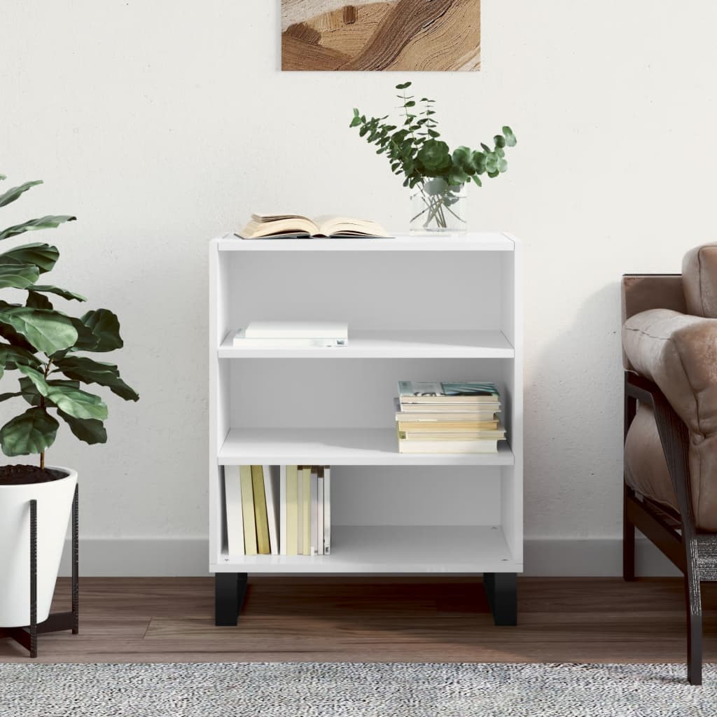skænk 57x35x70 cm konstrueret træ hvid højglans