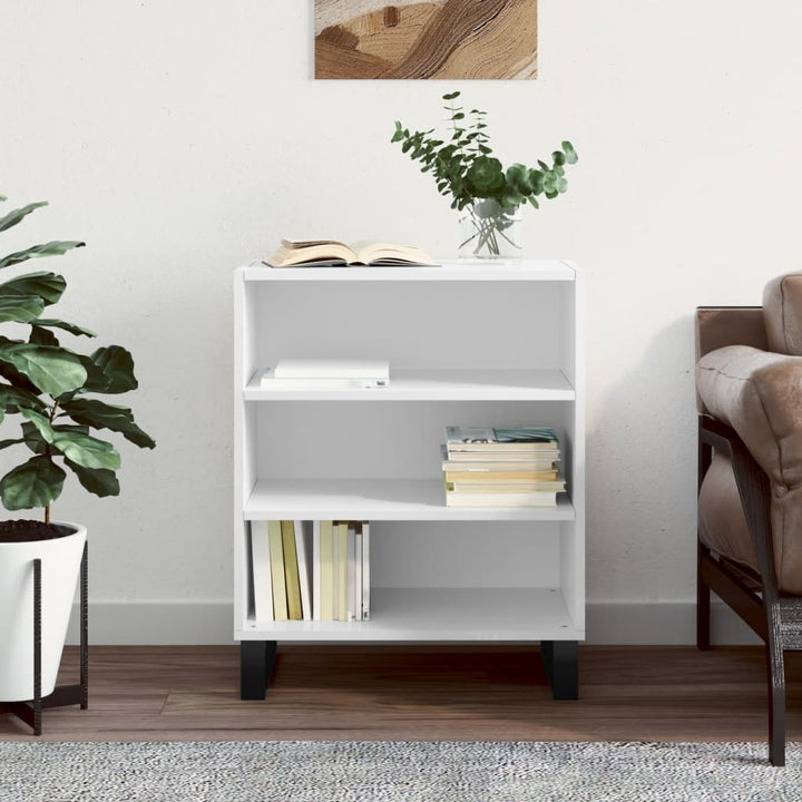 skænk 57x35x70 cm konstrueret træ hvid højglans