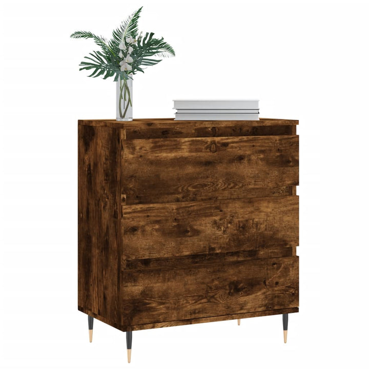 skænk 60x35x70 cm konstrueret træ røget egetræsfarve