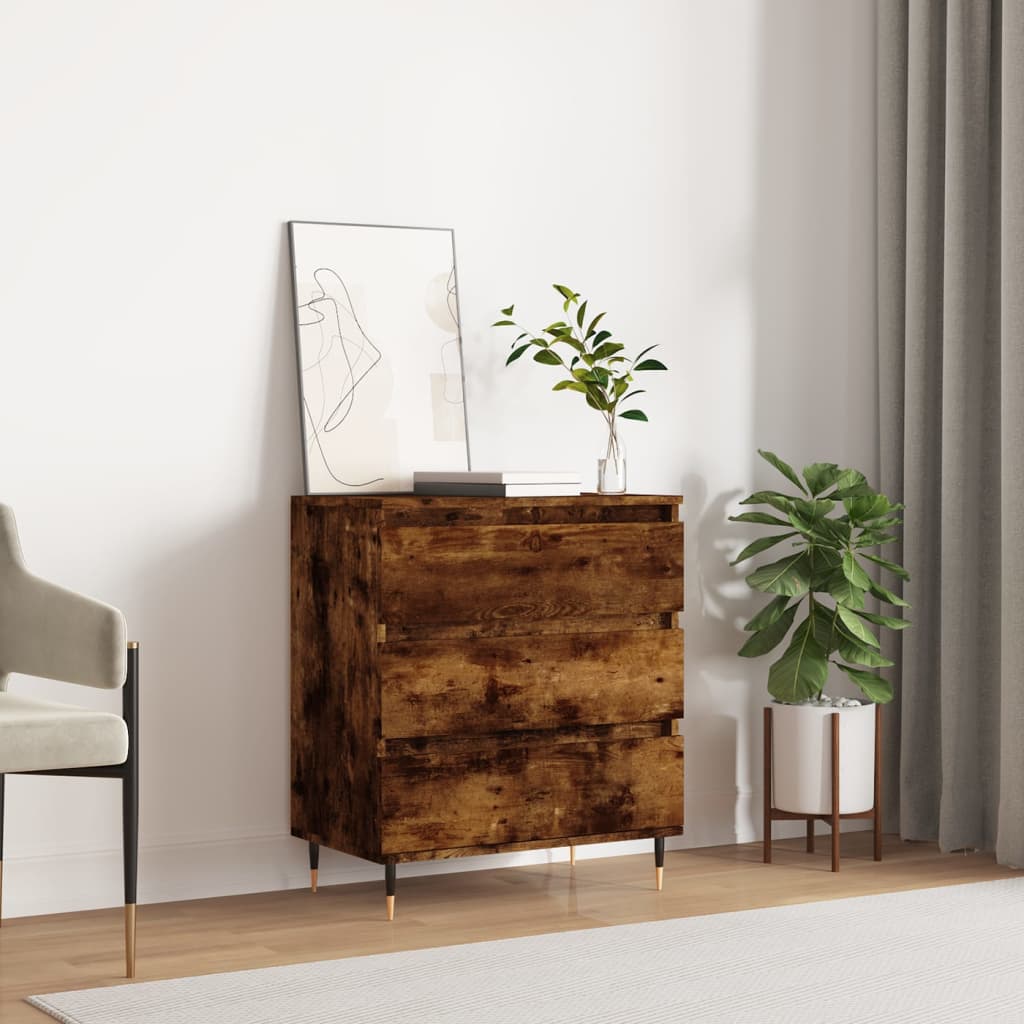 skænk 60x35x70 cm konstrueret træ røget egetræsfarve
