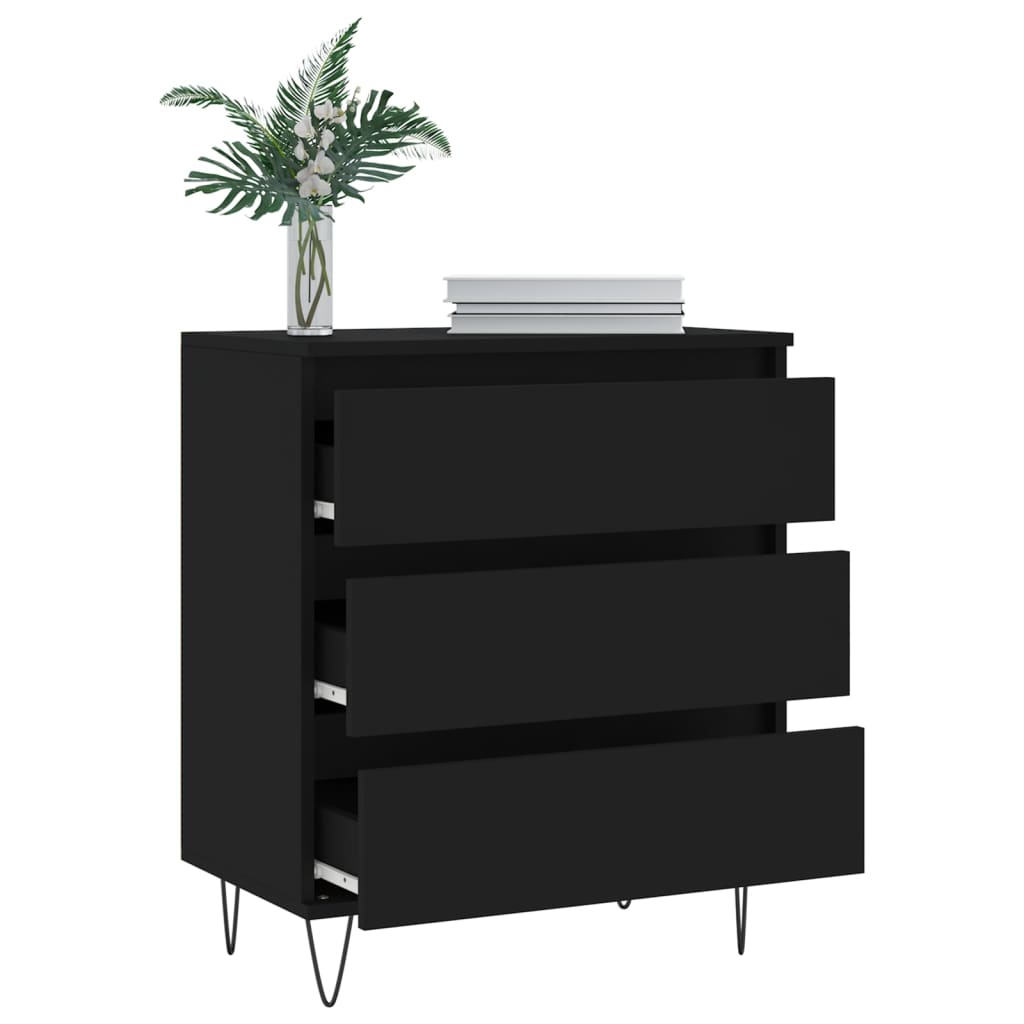 skænk 60x35x70 cm konstrueret træ sort
