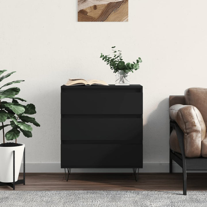 skænk 60x35x70 cm konstrueret træ sort