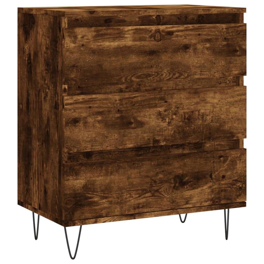 skænk 60x35x70 cm konstrueret træ røget egetræsfarve