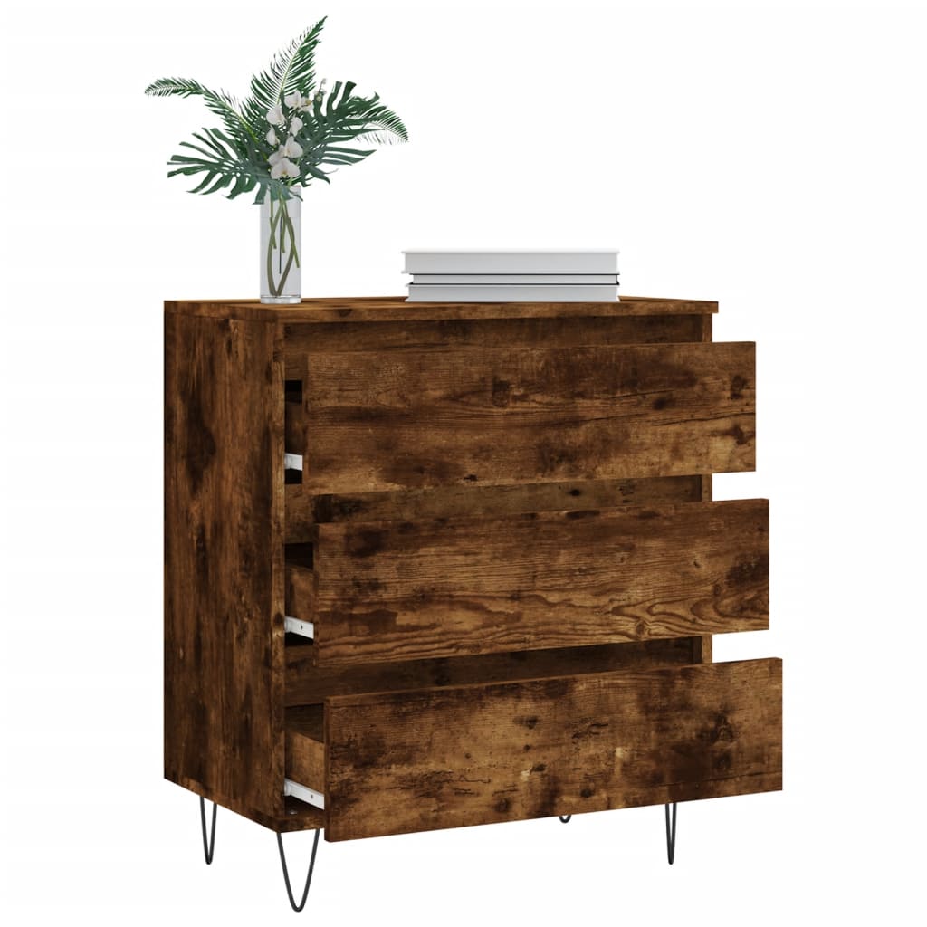 skænk 60x35x70 cm konstrueret træ røget egetræsfarve