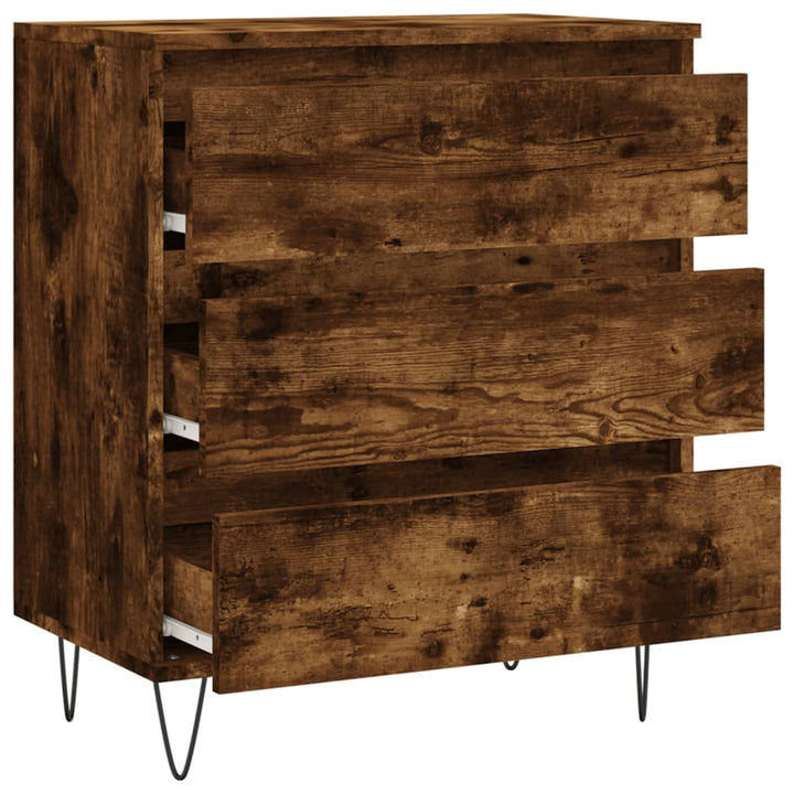 skænk 60x35x70 cm konstrueret træ røget egetræsfarve