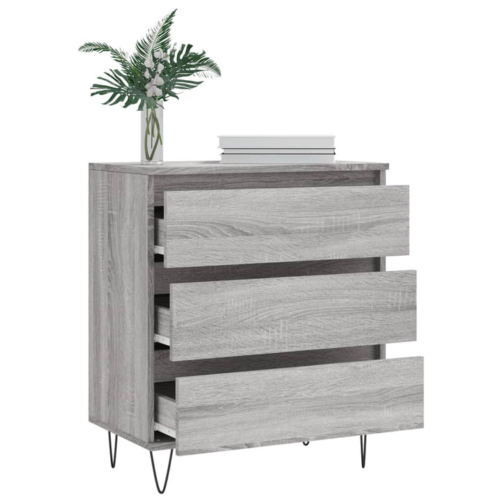 skænk 60x35x70 cm konstrueret træ grå sonoma-eg
