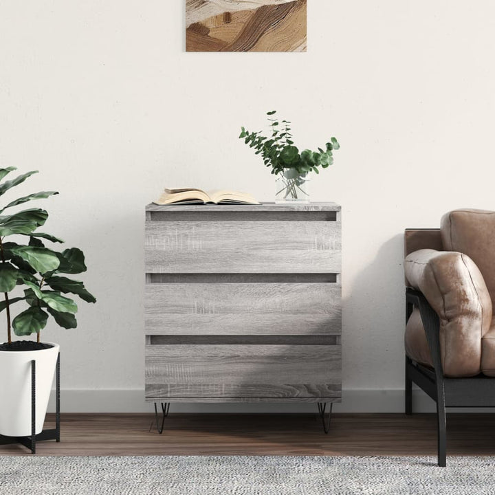 skænk 60x35x70 cm konstrueret træ grå sonoma-eg