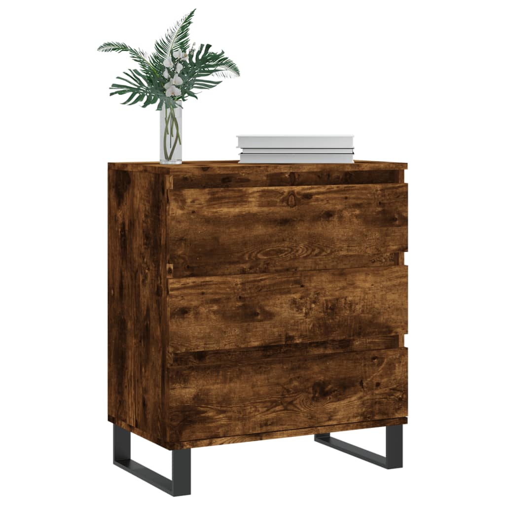 skænk 60x35x70 cm konstrueret træ røget egetræsfarve