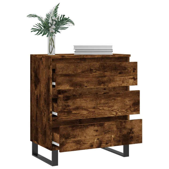 skænk 60x35x70 cm konstrueret træ røget egetræsfarve
