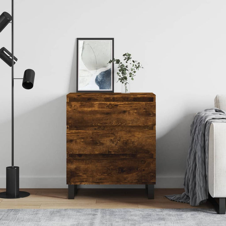 skænk 60x35x70 cm konstrueret træ røget egetræsfarve