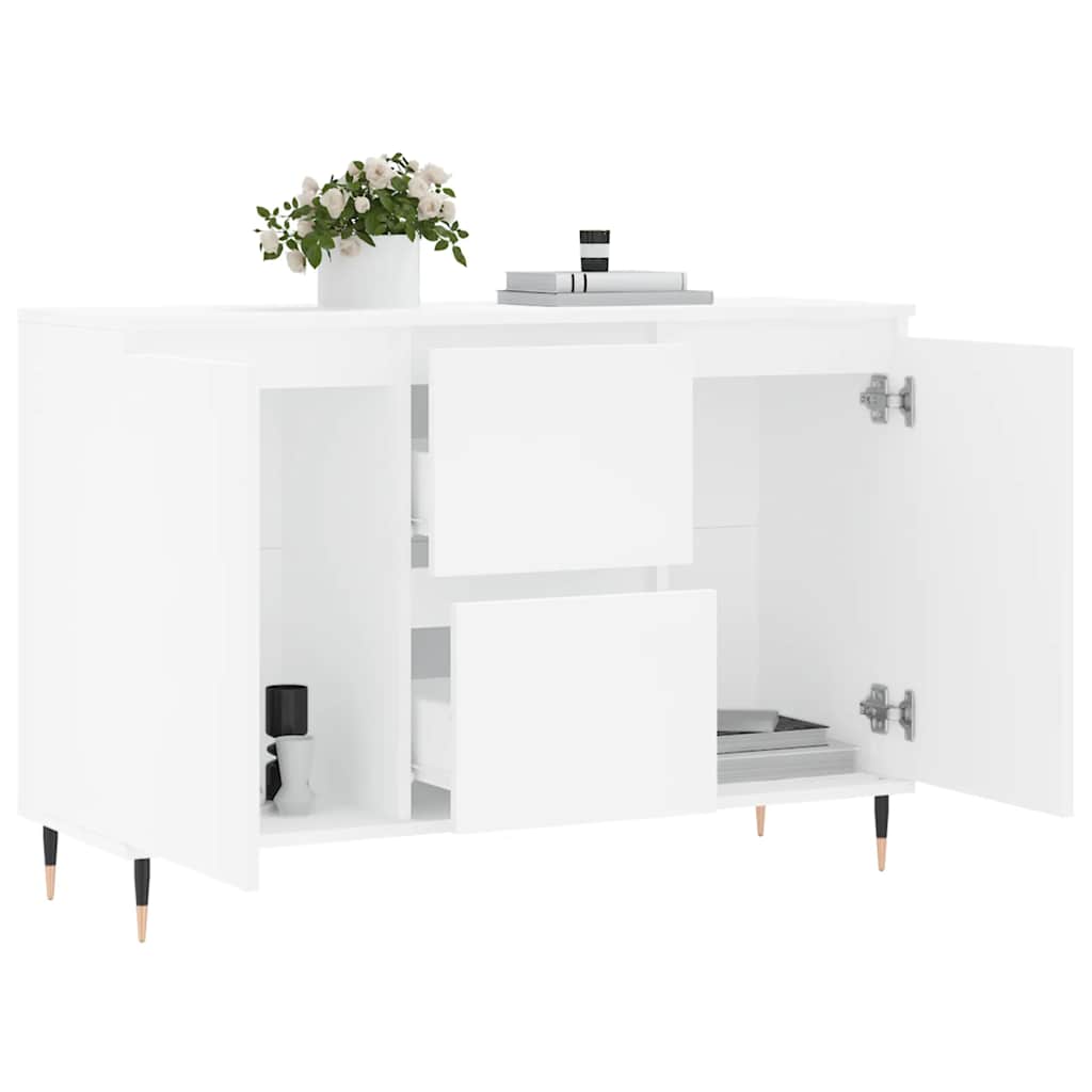 skænk 101,5x35x70 cm konstrueret træ hvid