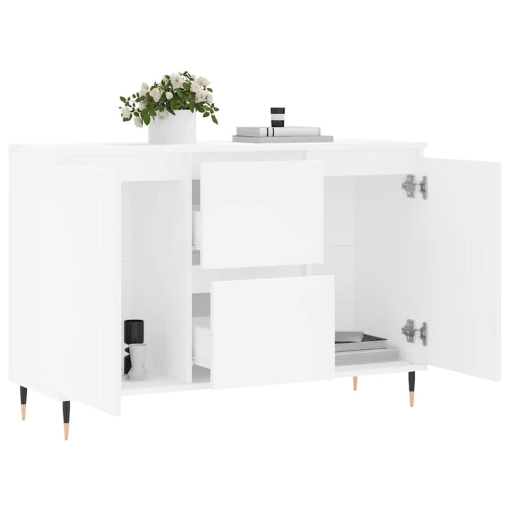 skænk 101,5x35x70 cm konstrueret træ hvid