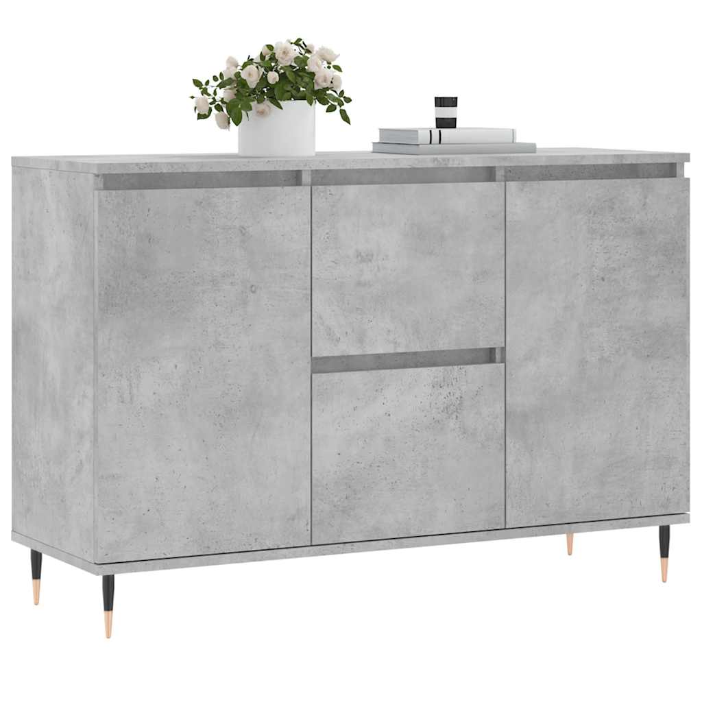 skænk 101,5x35x70 cm konstrueret træ betongrå
