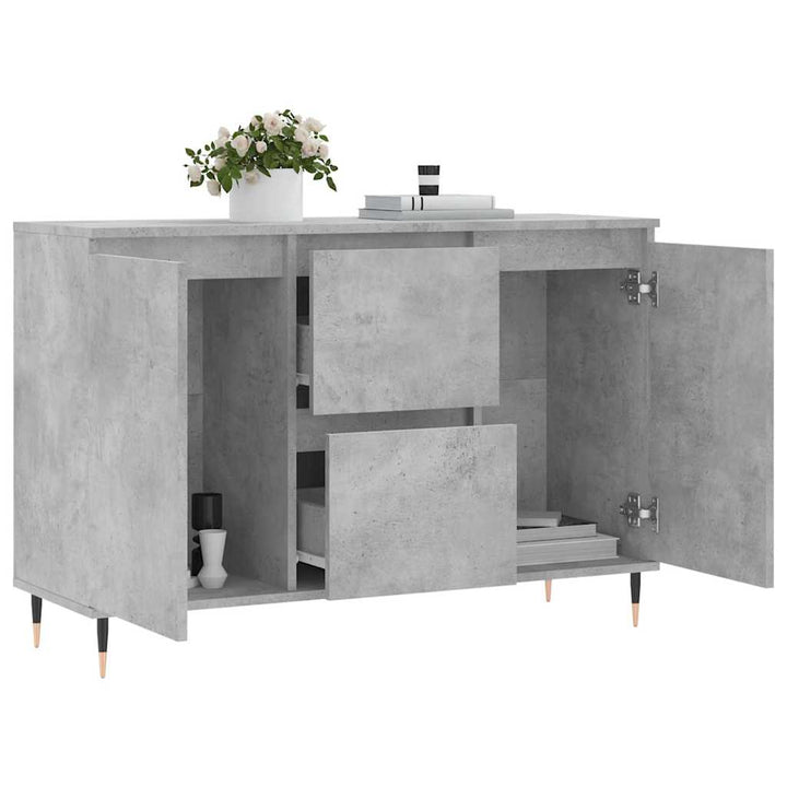 skænk 101,5x35x70 cm konstrueret træ betongrå
