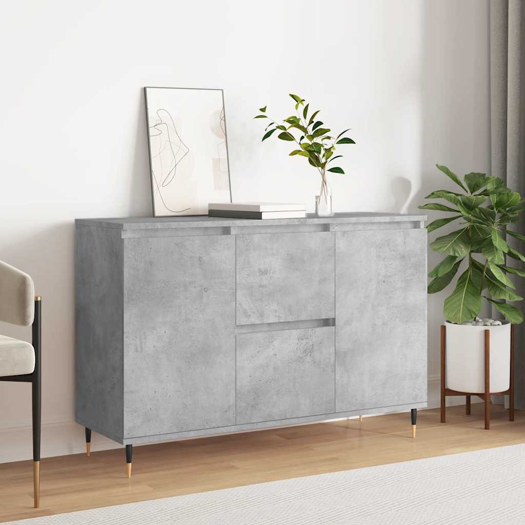 skænk 101,5x35x70 cm konstrueret træ betongrå