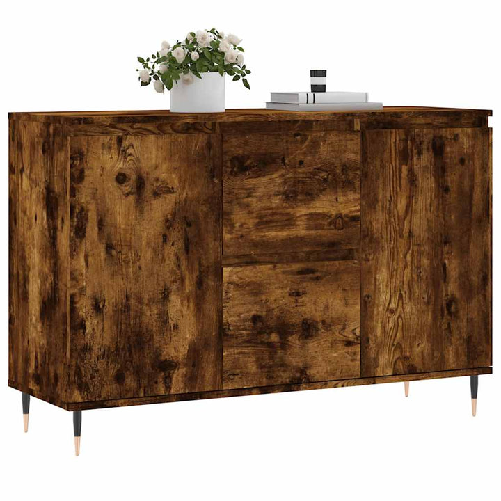 skænk 101,5x35x70 cm konstrueret træ røget egetræsfarve