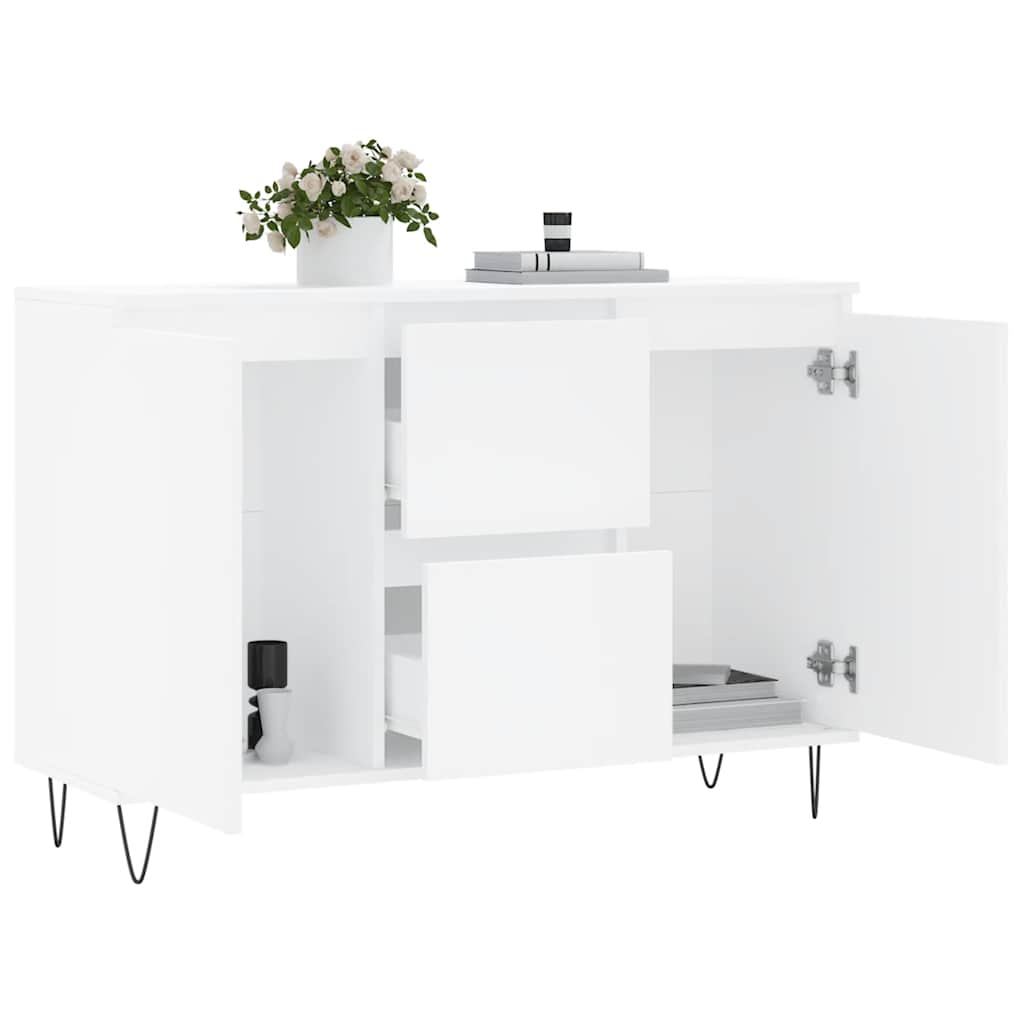 skænk 101,5x35x70 cm konstrueret træ hvid