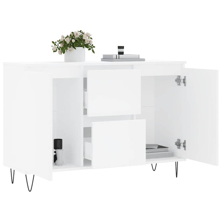 skænk 101,5x35x70 cm konstrueret træ hvid