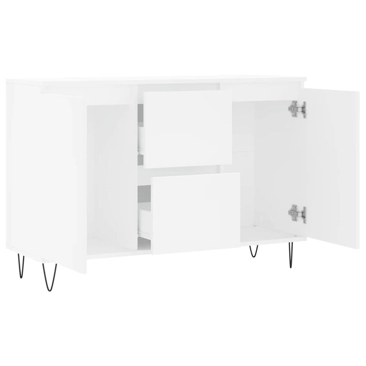 skænk 101,5x35x70 cm konstrueret træ hvid