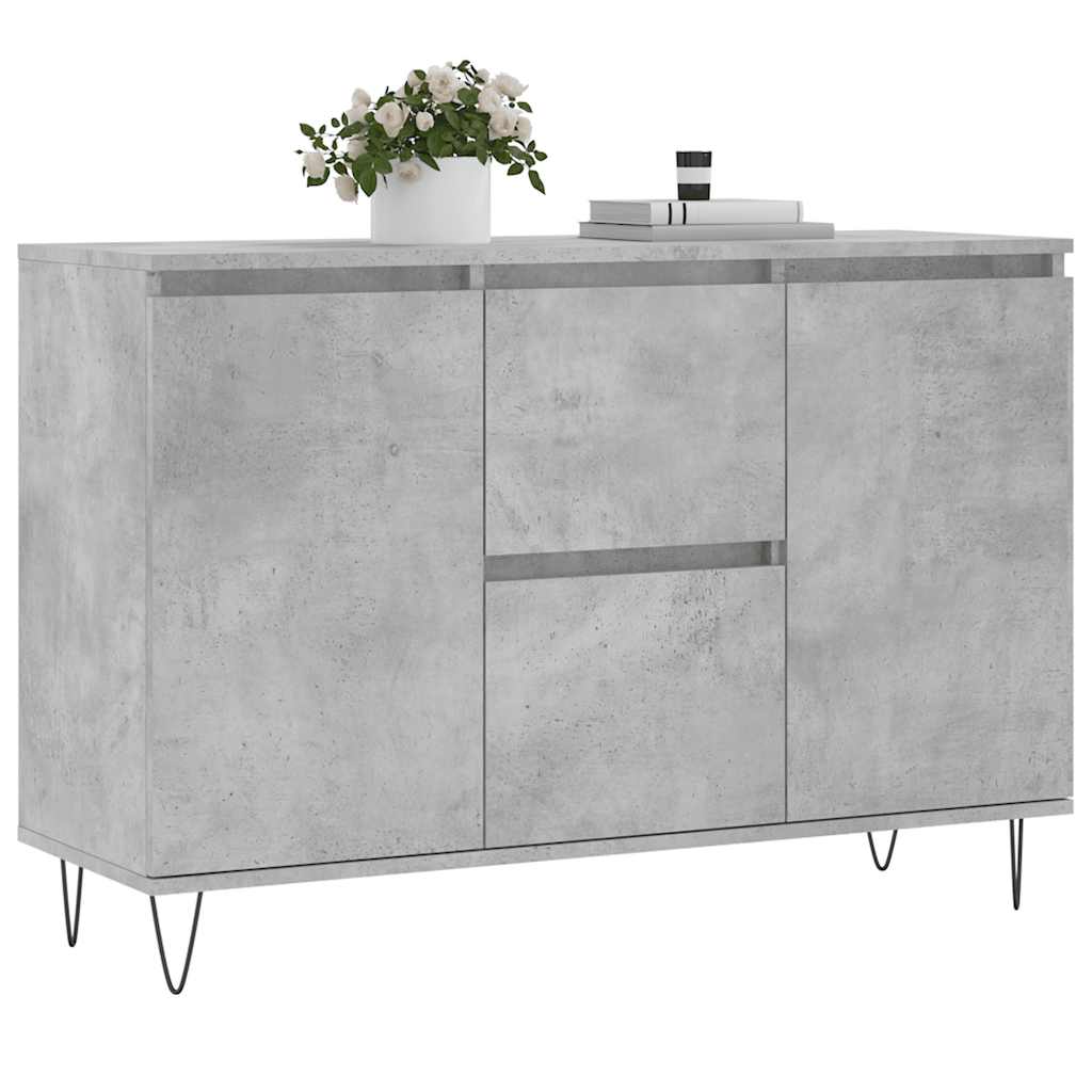skænk 101,5x35x70 cm konstrueret træ betongrå
