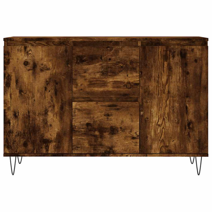 skænk 101,5x35x70 cm konstrueret træ røget egetræsfarve