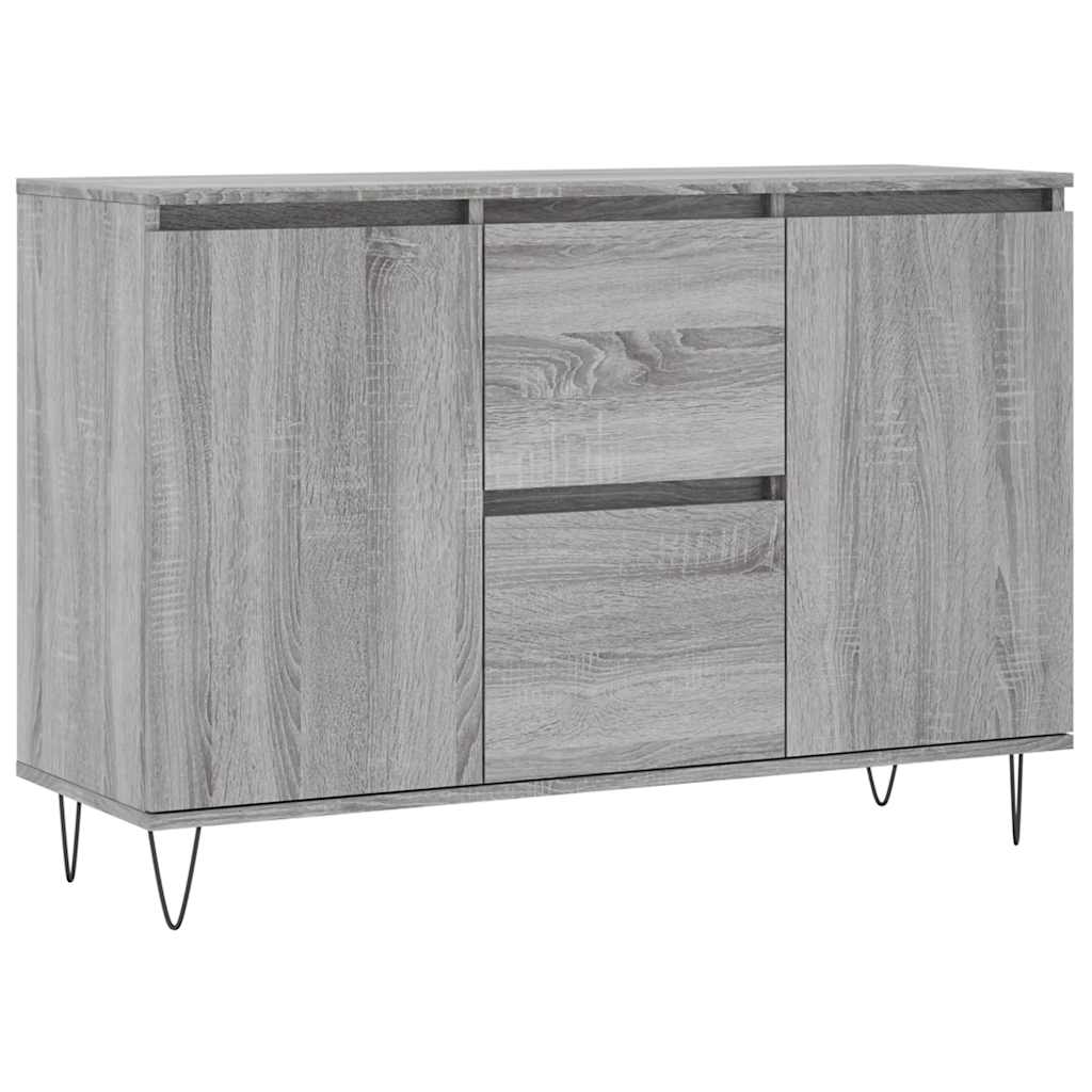 skænk 101,5x35x70 cm konstrueret træ grå sonoma-eg