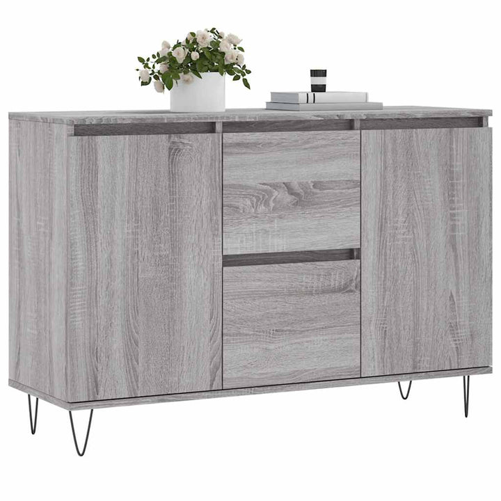 skænk 101,5x35x70 cm konstrueret træ grå sonoma-eg