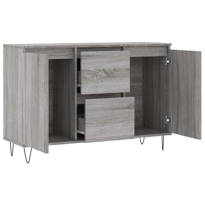 skænk 101,5x35x70 cm konstrueret træ grå sonoma-eg