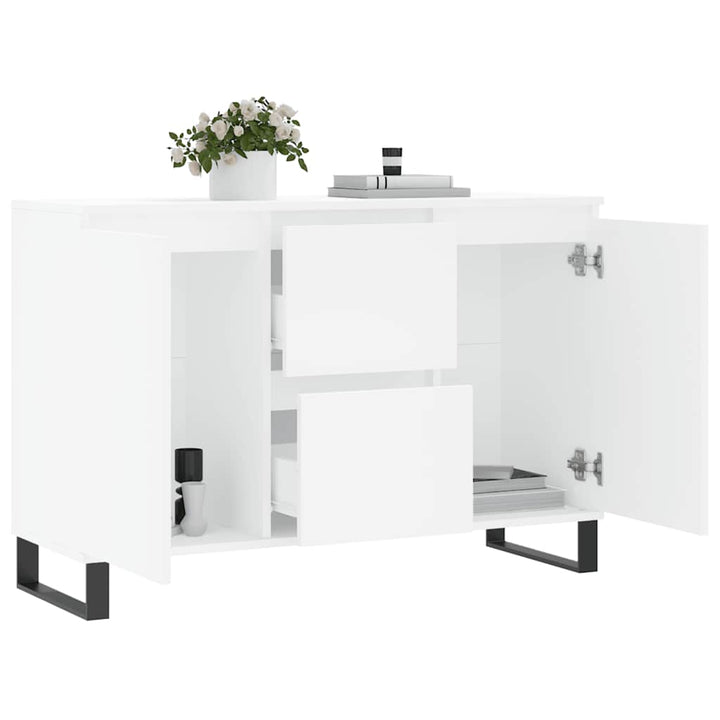 skænk 101,5x35x70 cm konstrueret træ hvid