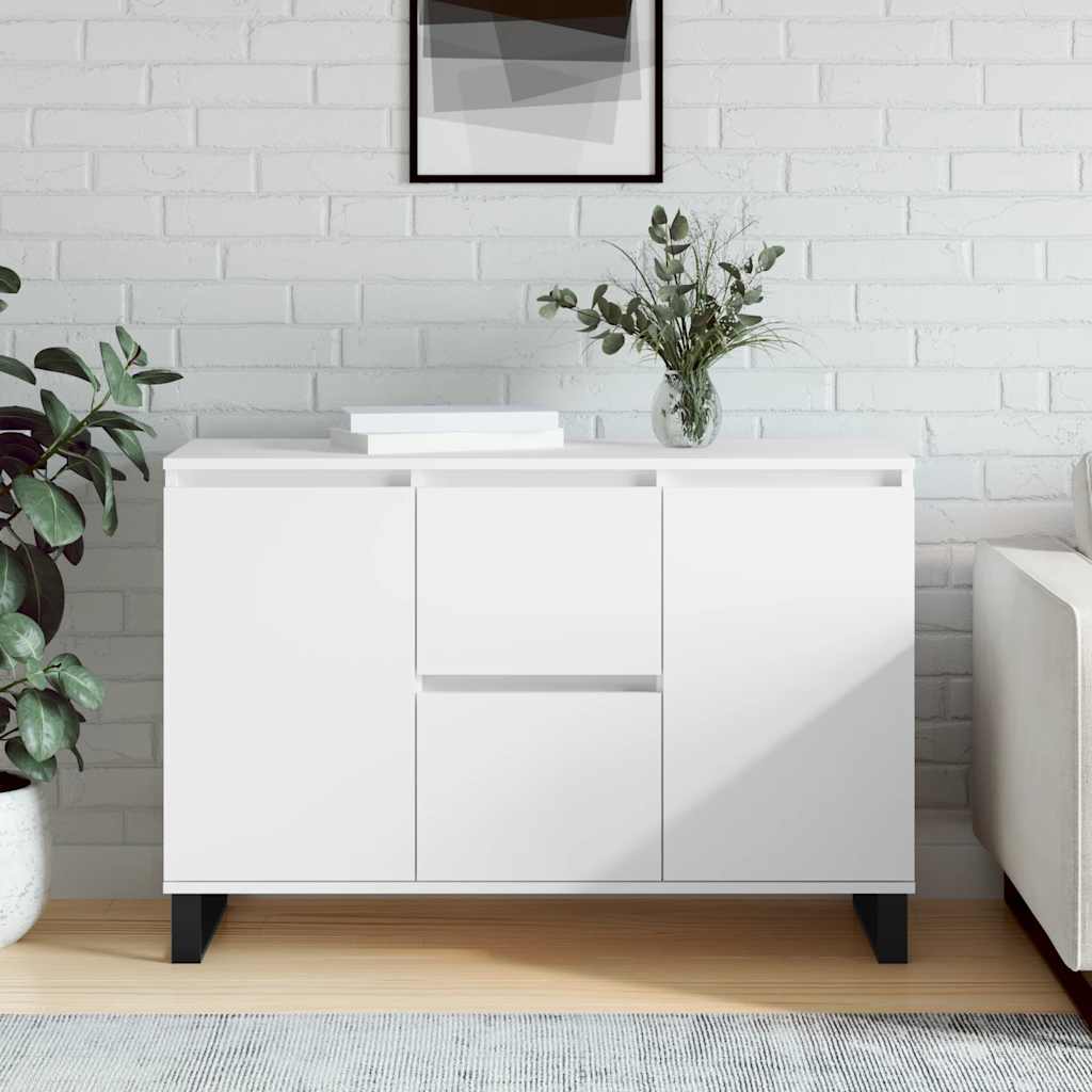 skænk 101,5x35x70 cm konstrueret træ hvid