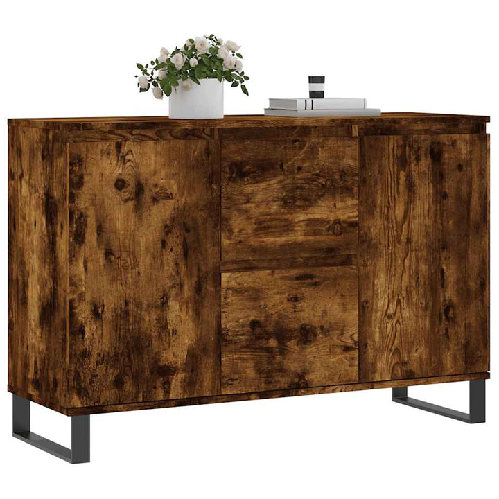 skænk 101,5x35x70 cm konstrueret træ røget egetræsfarve
