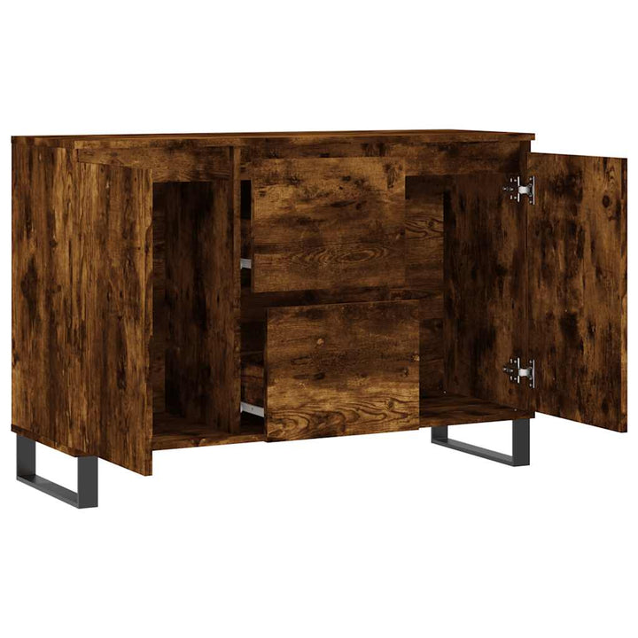 skænk 101,5x35x70 cm konstrueret træ røget egetræsfarve