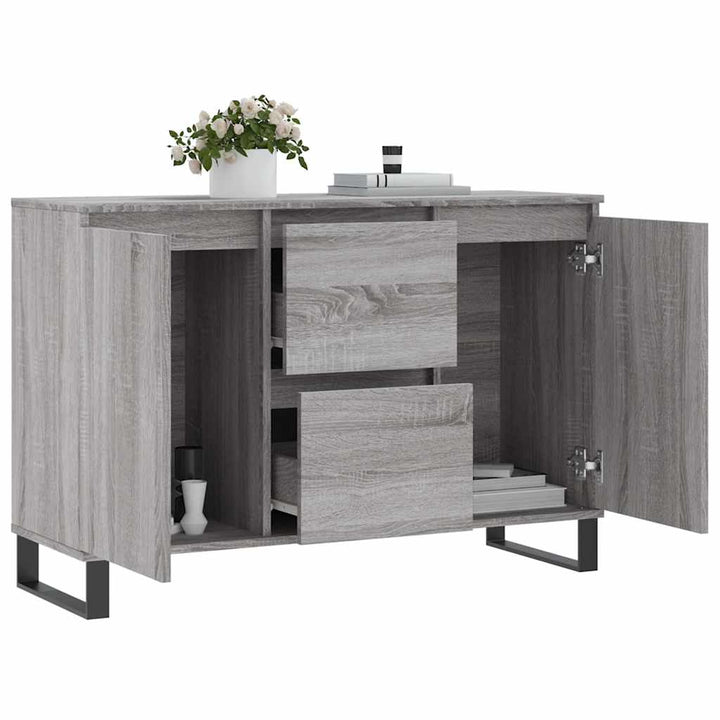 skænk 101,5x35x70 cm konstrueret træ grå sonoma-eg