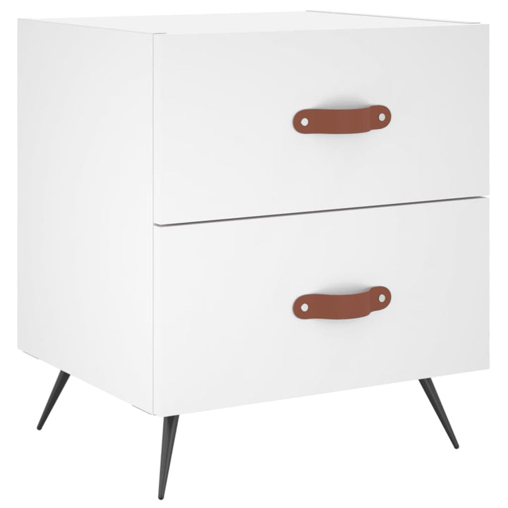 sengeborde 2 stk. 40x35x47,5 cm konstrueret træ hvid
