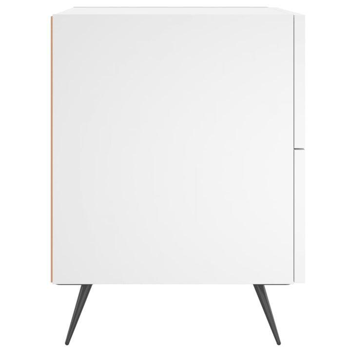 sengeborde 2 stk. 40x35x47,5 cm konstrueret træ hvid
