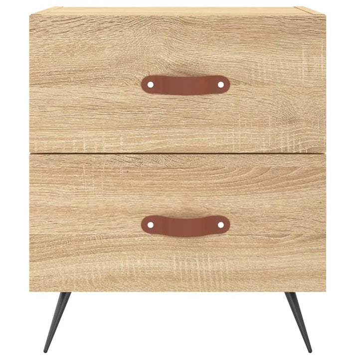 sengeborde 2 stk. 40x35x47,5 cm konstrueret træ sonoma-eg