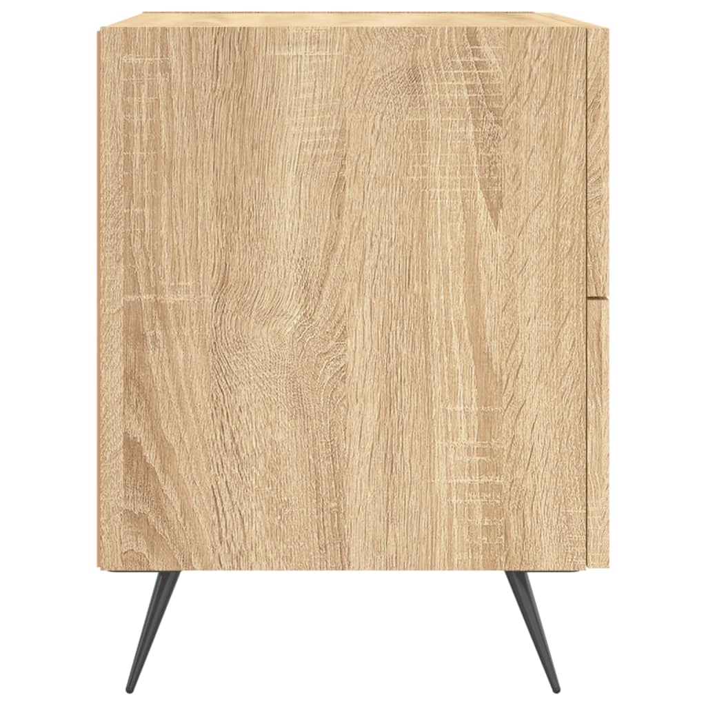 sengeborde 2 stk. 40x35x47,5 cm konstrueret træ sonoma-eg