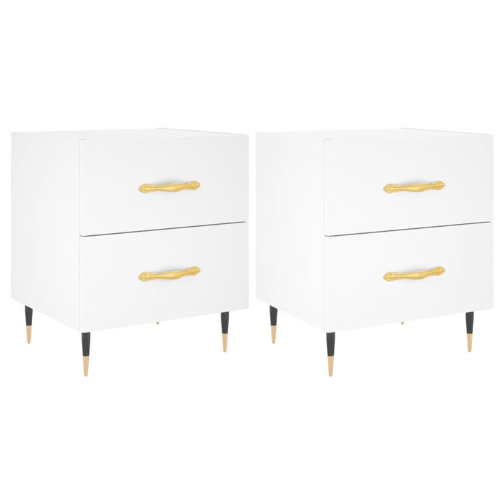 sengeborde 2 stk. 40x35x47,5 cm konstrueret træ hvid