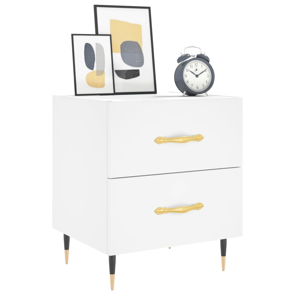 sengeborde 2 stk. 40x35x47,5 cm konstrueret træ hvid
