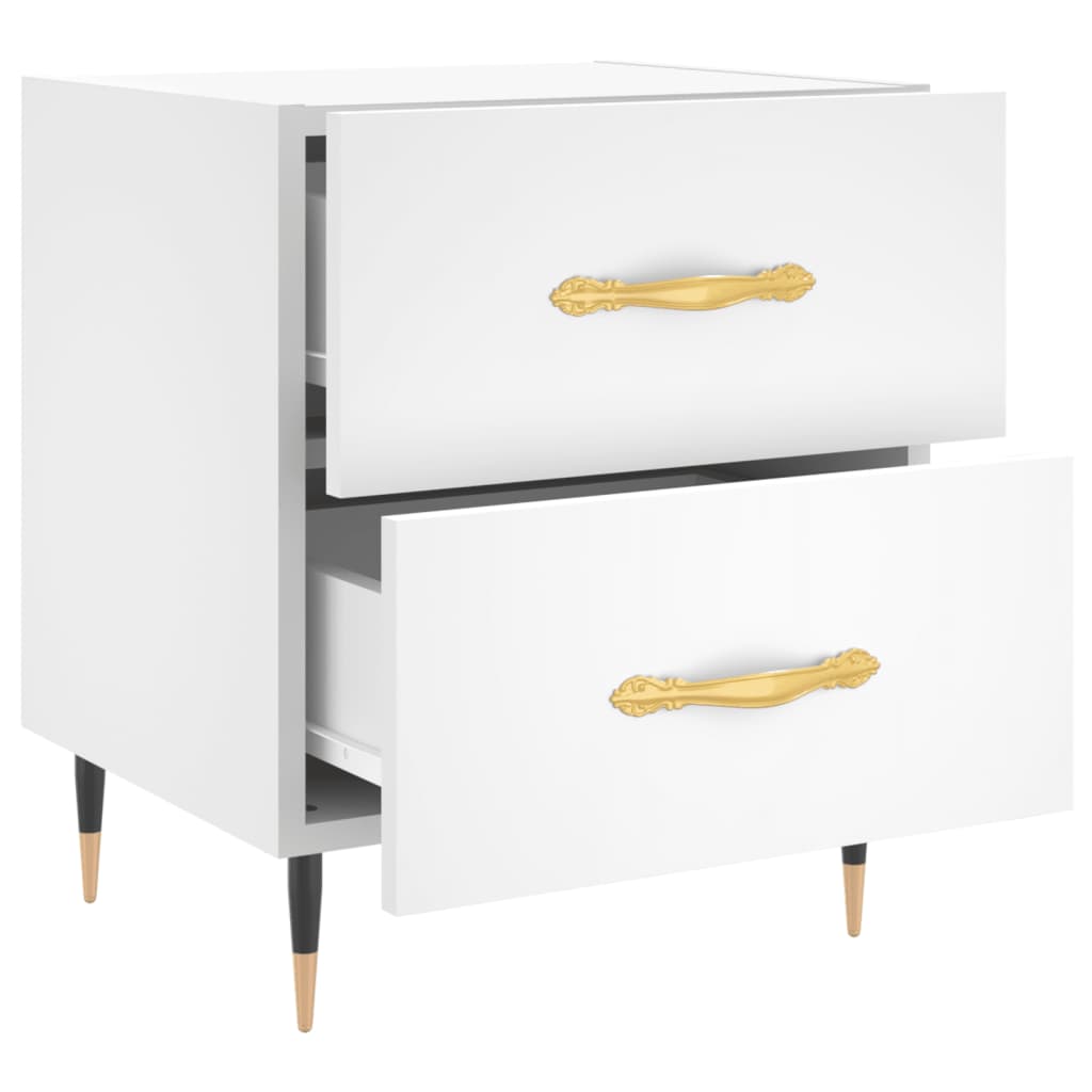 sengeborde 2 stk. 40x35x47,5 cm konstrueret træ hvid