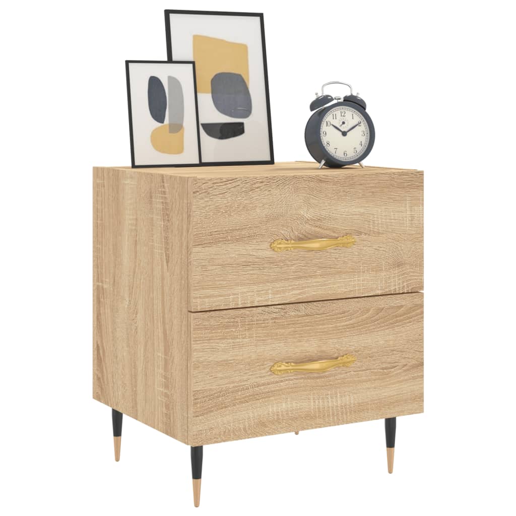 sengebord 40x35x47,5 cm konstrueret træ sonoma-eg