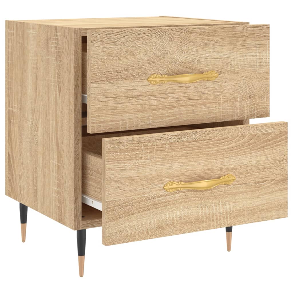 sengebord 40x35x47,5 cm konstrueret træ sonoma-eg